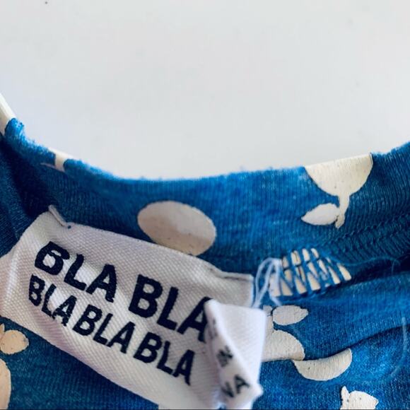 Bla Bla Bla boys blue ecru summer one piece romper fruit print size 12 months - Picture 2 of 6